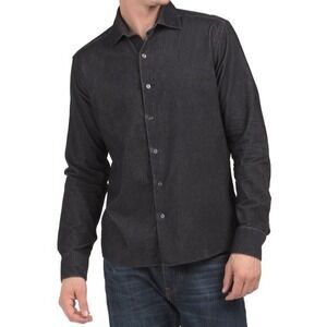 Robert Barakett Men's Long Sleeve Corduroy Navy Button Down Shirt Cotton XL NWT